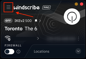 Preference Menu Location