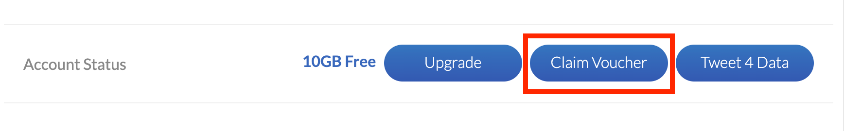 Claim Voucher button on the My Account page