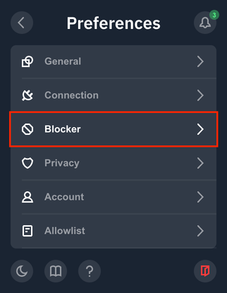 Blocker Settings